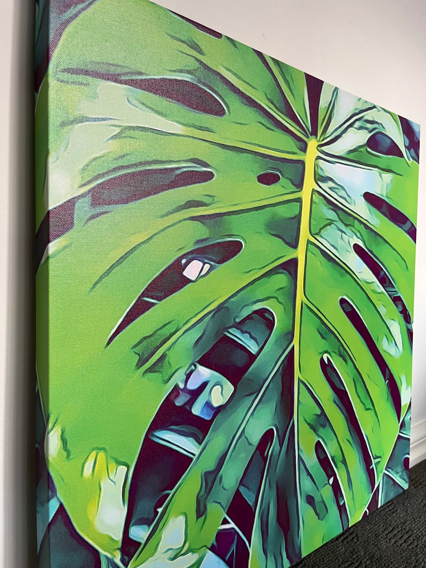 60cm x 60cm Canvas Print - Monstera Leaf