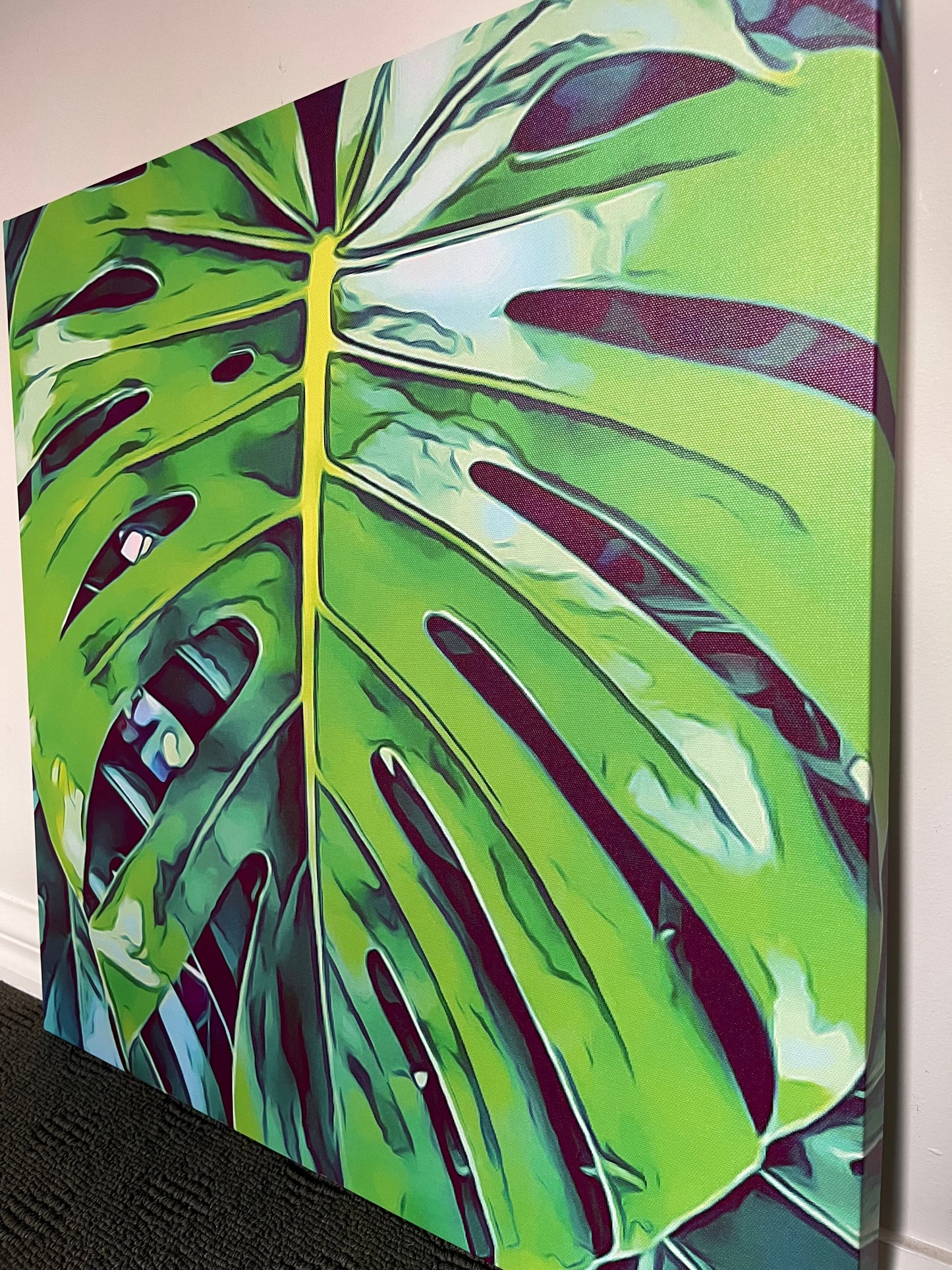 60cm x 60cm Canvas Print - Monstera Leaf