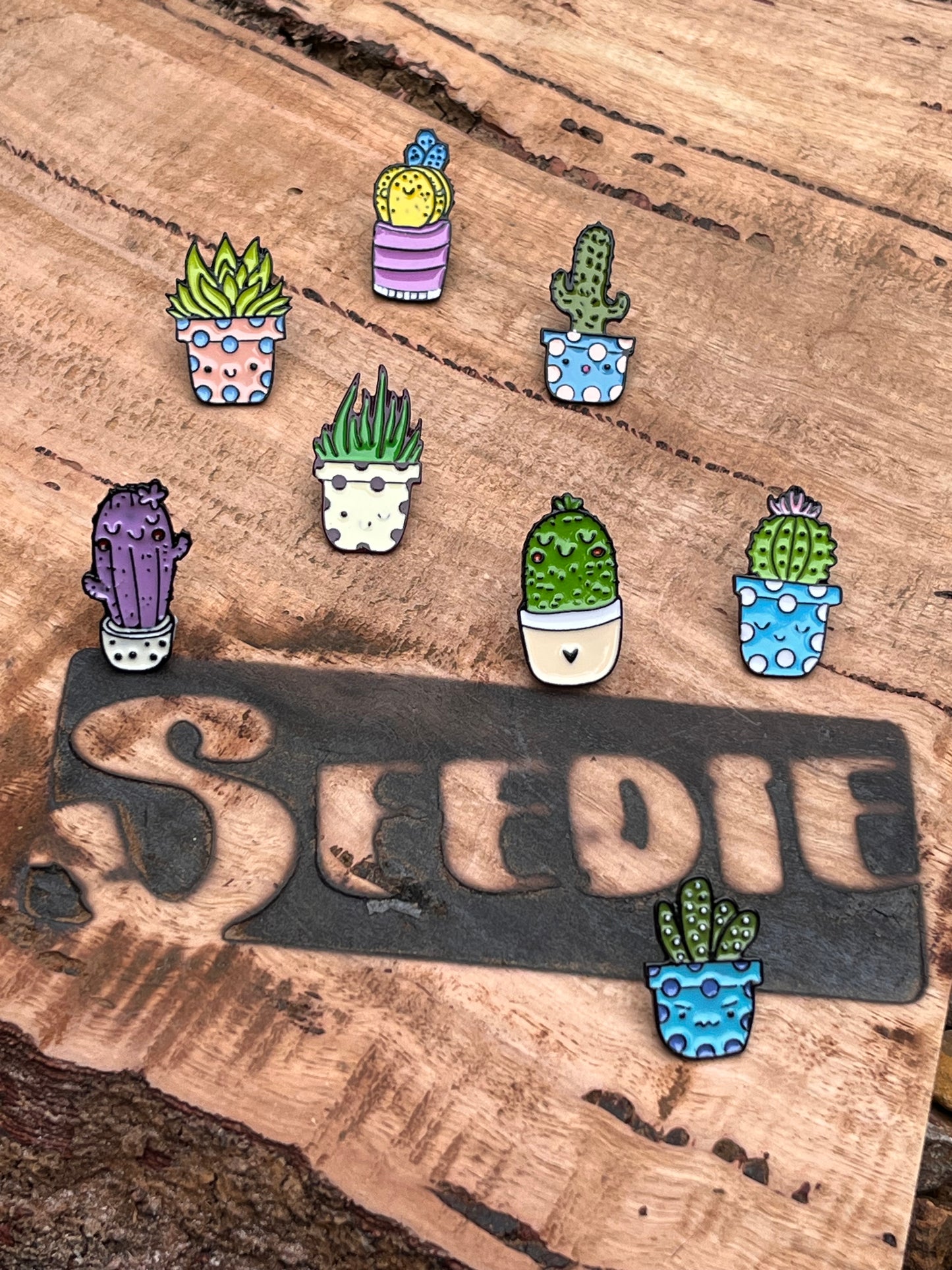 Happy Purple Cactus Enamel Pin 💜🌵