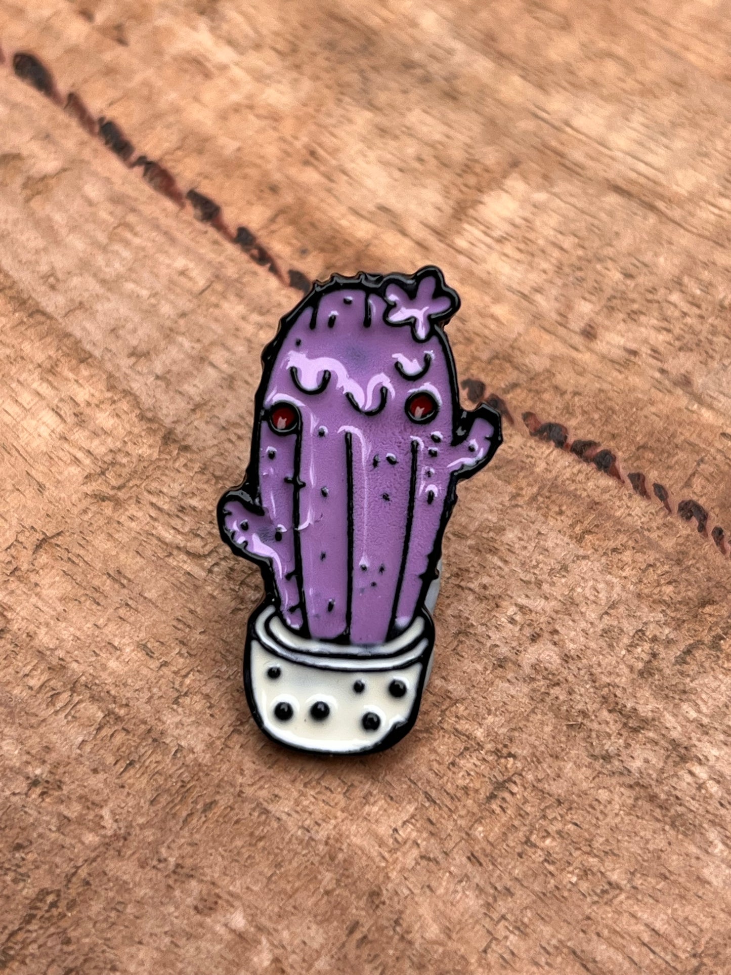 Happy Purple Cactus Enamel Pin 💜🌵